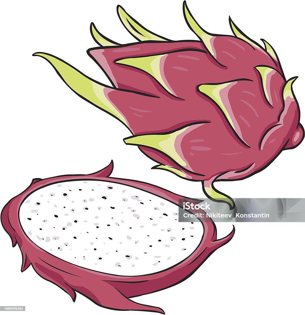 Vector de dibujos animados Dragon frutas - arte vectorial de Alimento libre de derechos