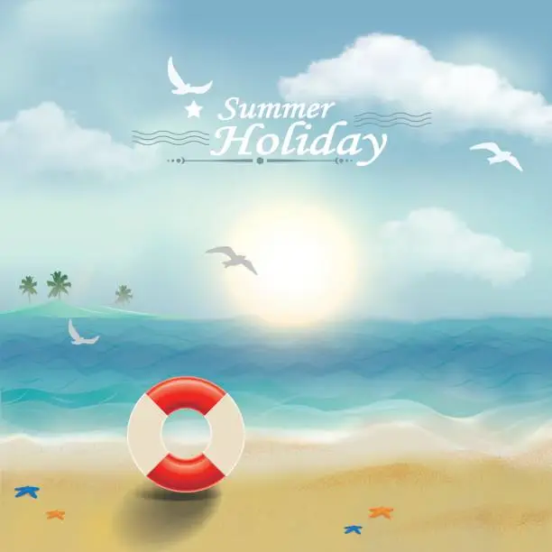 Vector illustration of Summer beach holiday