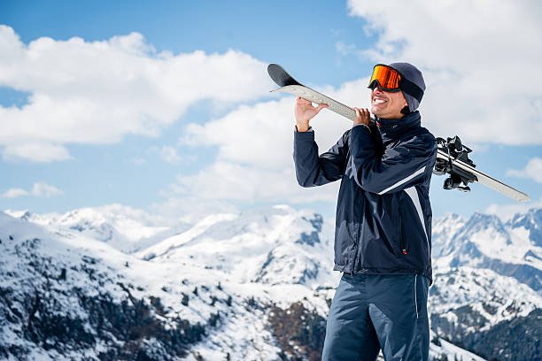 istock Man skiing at the Alps 488598701
