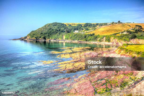 Red Rocks Talland Bay Cornwall In Colourful Hdr Stock Photo - Download Image Now - Cornwall - England, Looe, Coastline