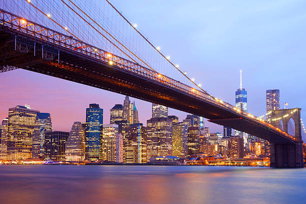 Brooklyn Bridge And Manhattan Skyline, New York Brooklyn Bridge And Manhattan Skyline, New York brooklyn bridge new york stock pictures, royalty-free photos & images