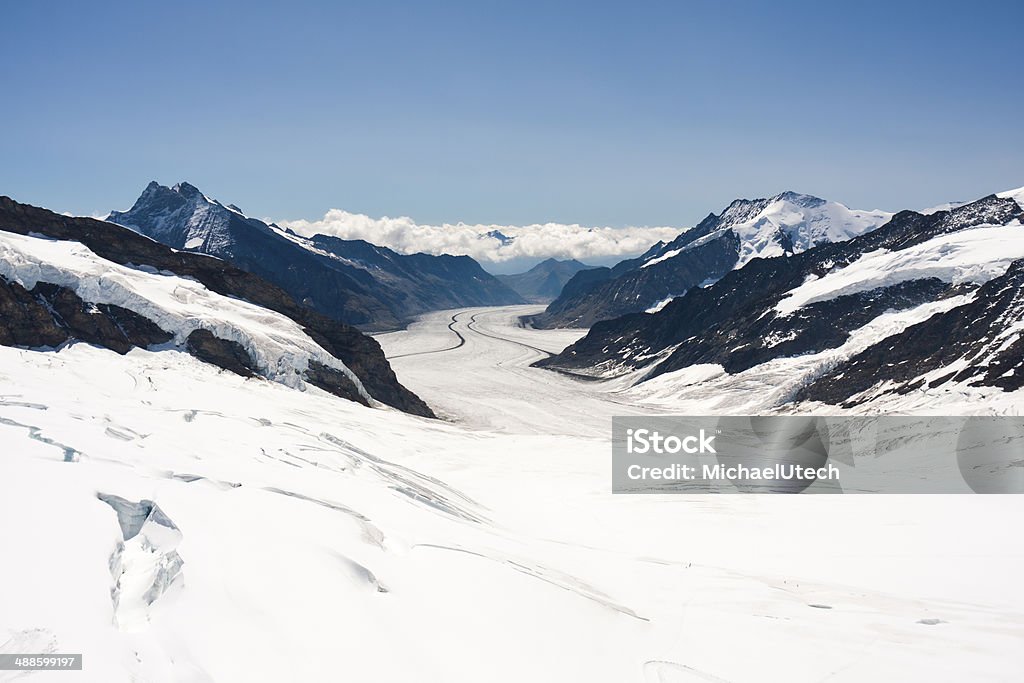 Big glaciar Aletsch, alpes suizos - Foto de stock de Glaciar libre de derechos