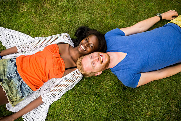 istock Multiracial couple in the park 488601176