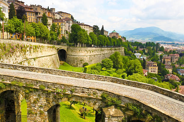 View of Bergamo, Italy View of ancient italian town Bergamo bergamo stock pictures, royalty-free photos & images