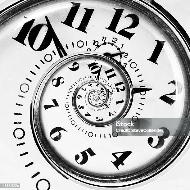 Infinity Time With Vintage Clock Digital Generated Stock Photo - Download Image Now