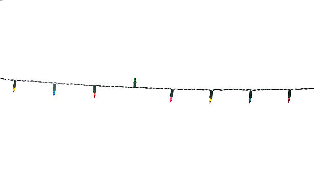 istock Christmas lights isolated on white, Vintage lights 488611336