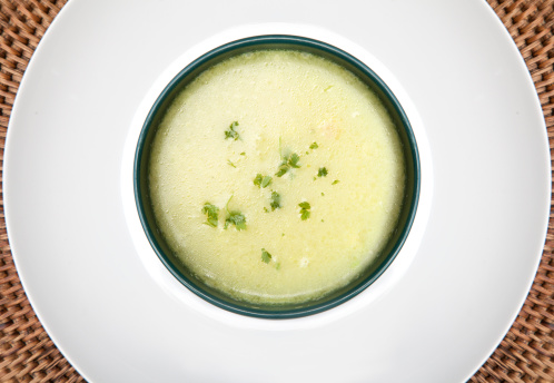 Potato and green vegetables soup