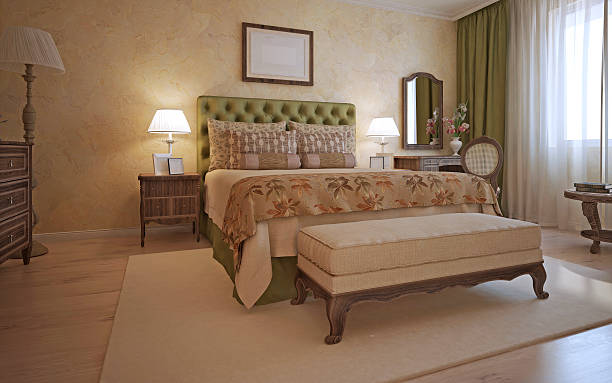 istock Idea of hotel bedroom in mediterranean style 488613094