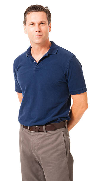 istock Causal Businessman with hands clasped behind back on White 488616088