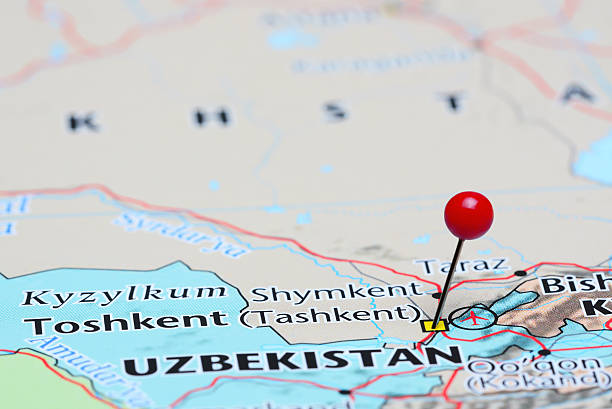 istock Toshkent pinned on a map of Asia 488616702