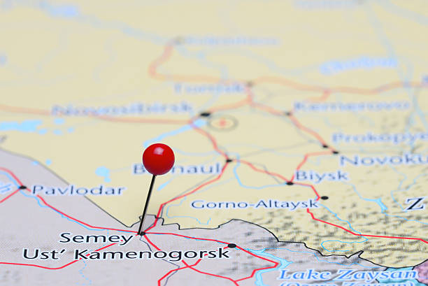 istock Semey pinned on a map of Asia 488617040