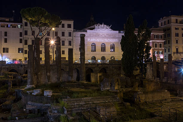 istock Torre Argentina Square by night, Rome 488617097