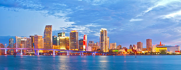 Miami Florida at sunset stock photo