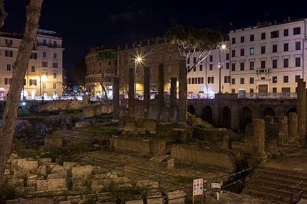 istock Torre Argentina Square by night, Rome 488618545