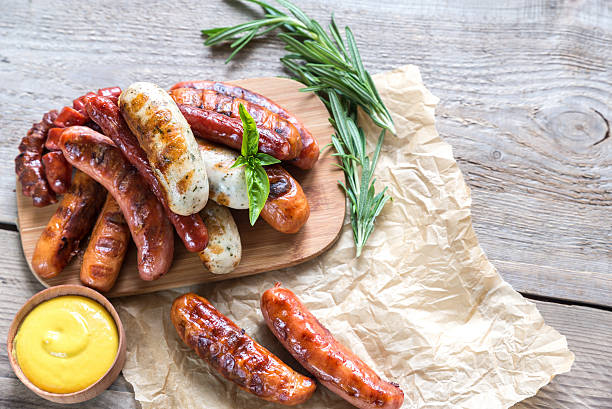 Grilled sausages Grilled sausages sausage stock pictures, royalty-free photos & images