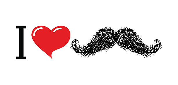 istock I love  mustache. Heart symbol of love. 488624548