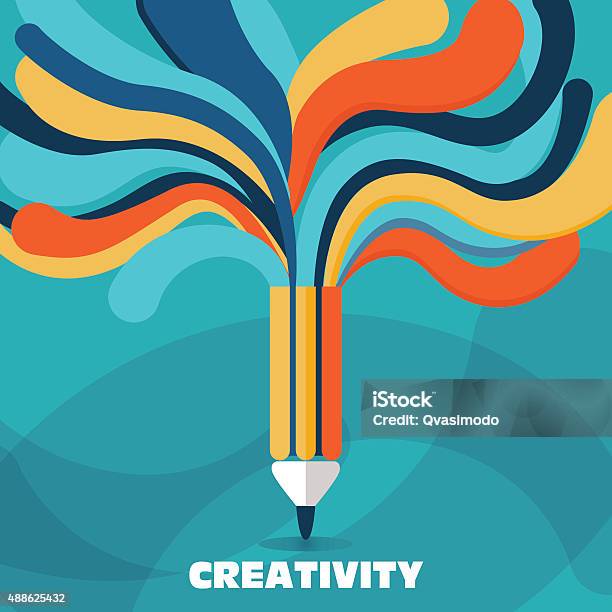 Kreatywność I Pomysł Wektor Koncepcji O Ołówek Z Kolorowe Linie - Stockowe grafiki wektorowe i więcej obrazów Kreatywność