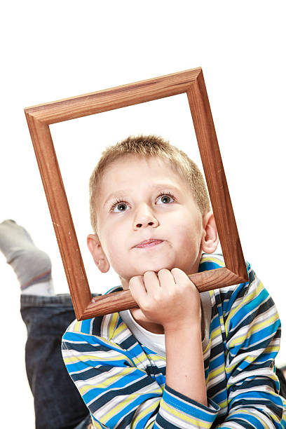 istock Little funny boy child portrait 488625690