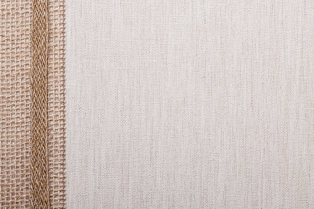 istock Jute ribbon on linen cloth background 488626030