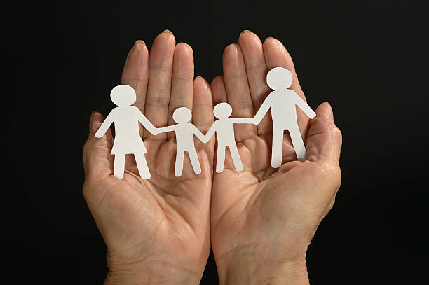 istock Paper  family   on dark 488626144