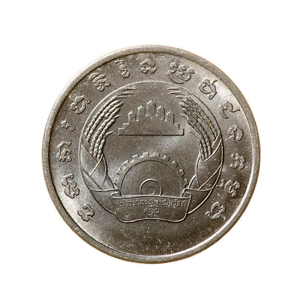istock metal coins isolated on white background. top view 488627270