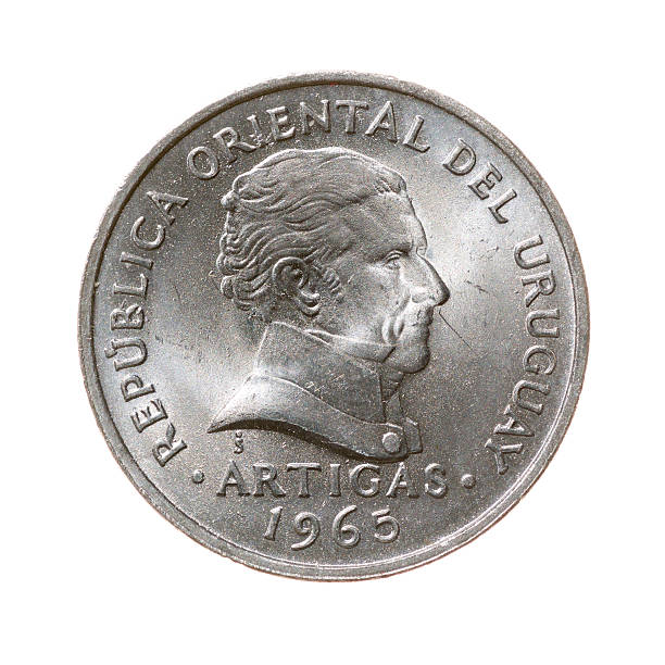 istock coin. twenty centimes Republic of Uruguay isolated on a white 488627446