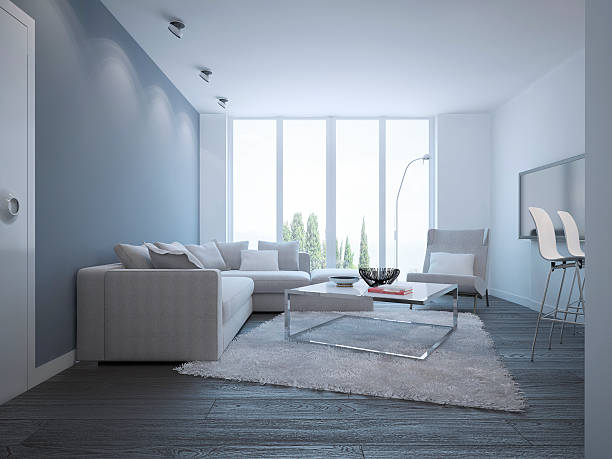 istock Idea of bright minimalist lounge 488628704