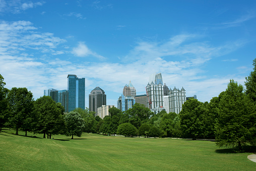 Skyline of Midtown Atlanta, Georgia from Piedmont Park.