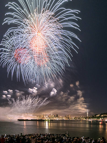 istock July 4 fireworks at Lake Union seattle 488636084