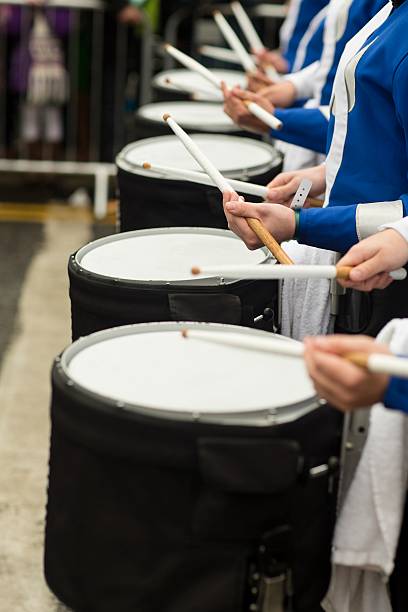 banda de fanfarra/marcial bateristas - parade band - fotografias e filmes do acervo