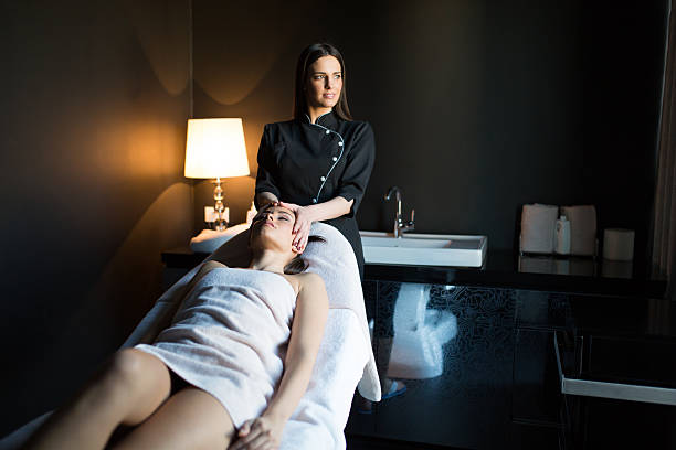 istock Young woman having a massage 488640346
