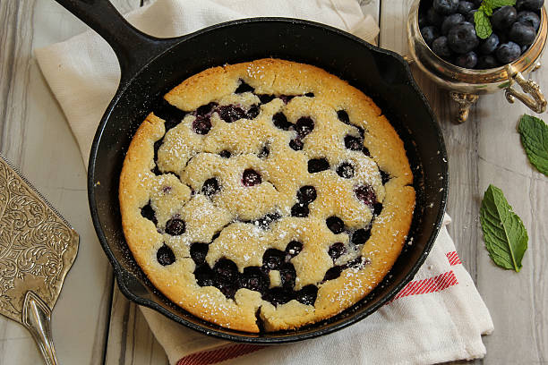 istock Blueberry cobbler in skillet 488641444