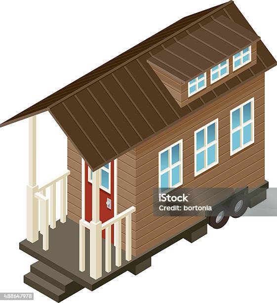 Tiny House Isometric Icon Stock Illustration - Download Image Now - Tiny House, Window, 2015