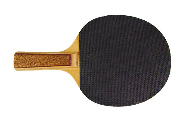 istock Single black ping-pong racket and ball isolated on a 488648520
