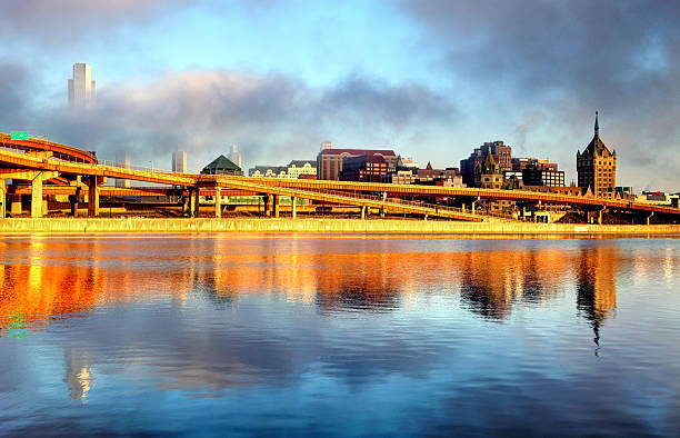 istock Fog breaking up over the Albany, New York skyline 488649176