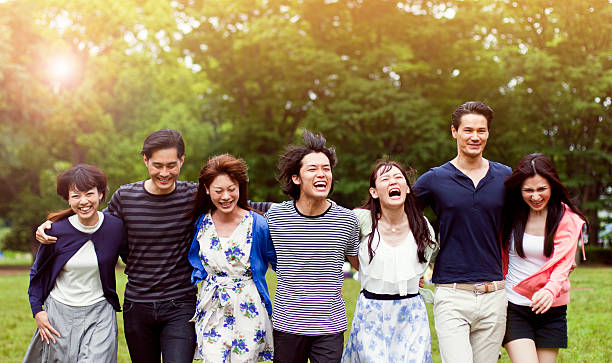 istock Young people walking in park in Tokyo. 488649698