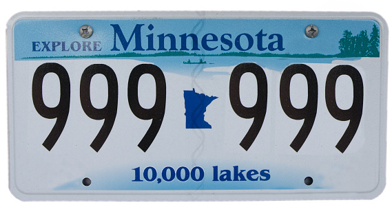 Minnesota licence plate with fake number. Live Free or Die