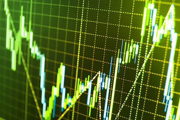 istock Stock market graph and bar chart price display 488651298