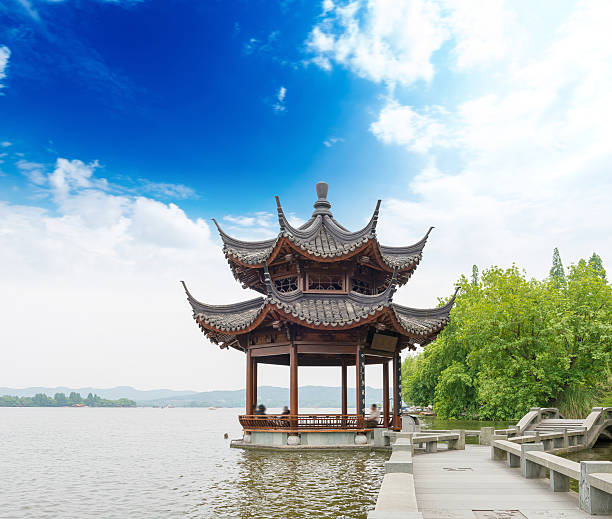 istock ancient pavilion on the west lake in hangzhou,China 488651810
