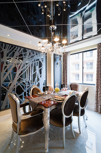 luxury dining room stock photo