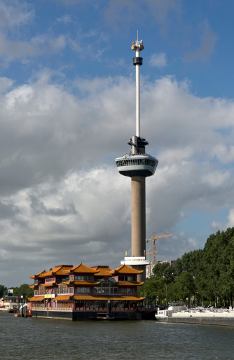 Euromast and Chinese hotel in Rotterdam, Netherlands