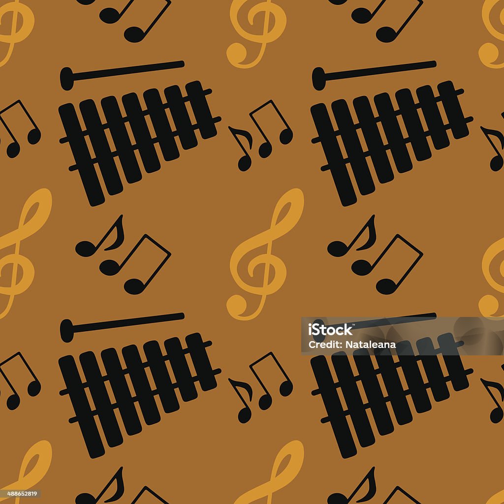 Motif sans couture avec des notes de musique, Clé de sol, xylophone - clipart vectoriel de Abstrait libre de droits