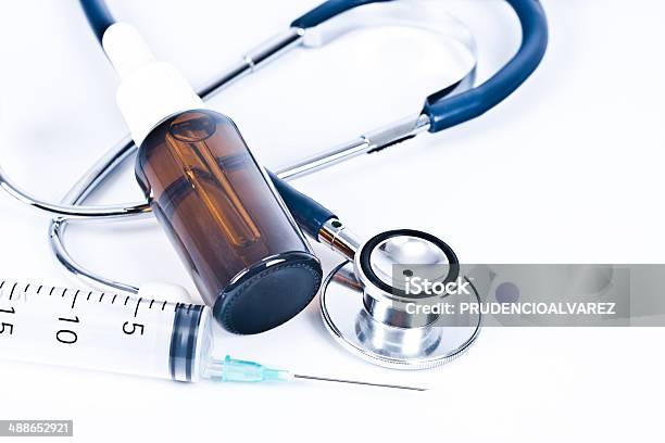 Stethoscope Stock Photo - Download Image Now - Backgrounds, Blue, Equipment