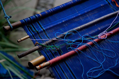 Traditional loom weaving in Guatemala