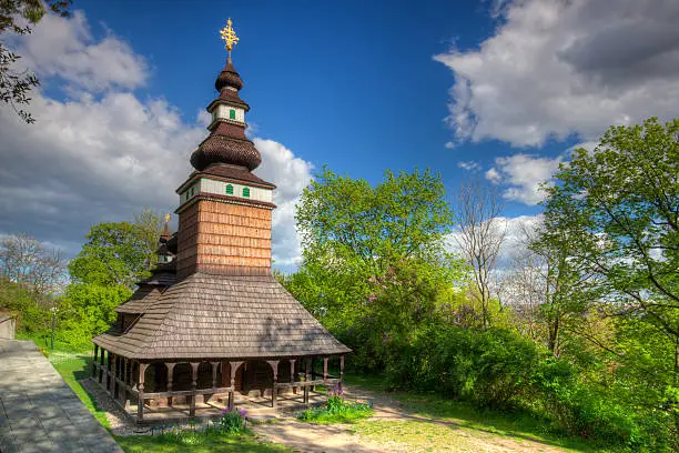 Orthodox Church of St.Michael on Petrin Hill in Prague - HDR Image