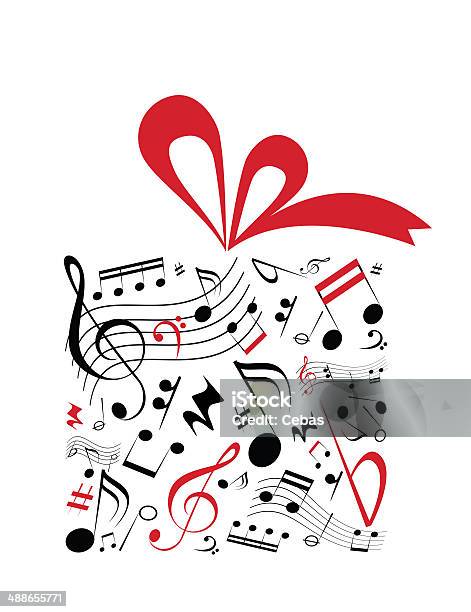 Music Gift Stock Illustration - Download Image Now - Musical Note, Wrapping, Wrapping Paper