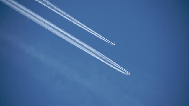 Planes flying in formation on a clear day