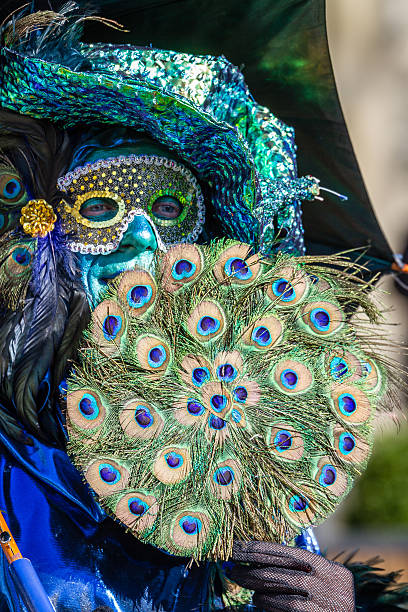 ventoinha de pavão - face paint human face mask carnival imagens e fotografias de stock