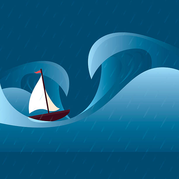 ilustrações de stock, clip art, desenhos animados e ícones de mar tempestade - storm nautical vessel sea vector