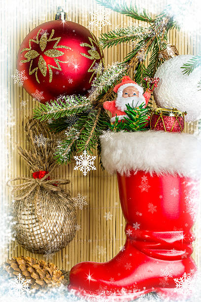 istock Christmas decorations with snowflakes. Christmas Card 488660958